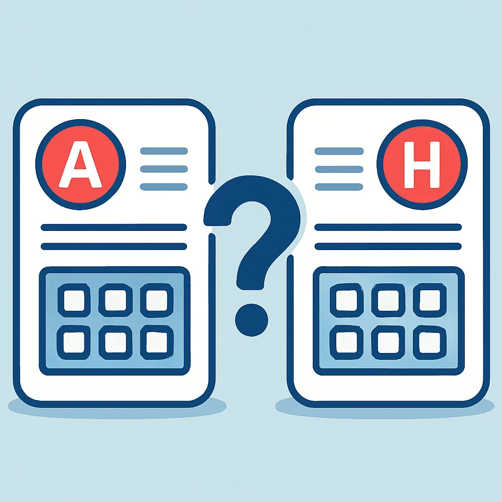 Wat is het verschil tussen A- en H-codering bij BKR?